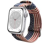 Correa de Nylon para Apple Watch 49mm 46mm 45mm 44mm 42mm 41mm 40mm 38mm iWatch Series 10 9 8 7 6 5 4 3 2 1 SE Ultra 2 Colores Bandera de Estados Unidos EEUU para Reloj Apple