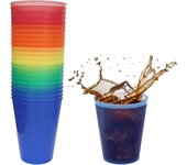 8around - 500 Vasos plástico 500ml. Vasos de varios colores económicos Reutilizables. Fabricado en España. Vasos de sidra , mojito, refrescos, coctel, cubata, gin tonic.