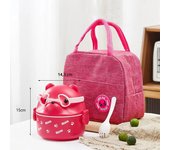 Stackable Bento Box Portable Cute Cartoon Children Lunch Box Double Layer Food Storage Container Eyeglass Bear Thermal Bento Box