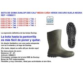 Bota de goma dunlop dee media caña n.  38 verde normal k580011