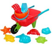 ColorBaby Carretilla de Playa con Cubo y 6 Moldes 43507