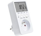 Enchufe Digital Programable, Temporizador de Enchufe Semanal con 20 Programas, Temporizador de Enchufe 24H con Pantalla LCD Ahorro de Energía para el Hogar