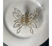 1pc zinc alloy rhinestone butterfly hair ornament, elegant butterfly disc hair grab clip, fashionable luxury sweet headwear, hig