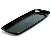 MONOUSO | Bandeja Reutilizable PS Rectangular Dura Negro 17x45cm (5 Uds)