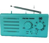 Radio Portátil FM/AM, Transistor Radio Botón de Ajuste Extra Grande, 5W Altavoz Grande, Soporte de Alimentación USB/Operador Batería - Blanco