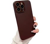 Funda para iPhone 15 Pro, protección completa de lente de cámara de color sólido compatible con funda de iPhone (rojo vino, iPhone 15 Pro)