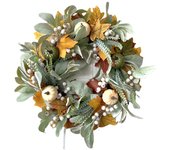 Coronas decorativas de otoño para puerta de casa, corona de calabaza de granja de 20 pulgadas para puerta de entrada, centro de mesa exterior, decoración de cosecha de Acción de Gracias