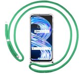Funda Colgante Transparente para Realme 8 5G / Narzo 30 5G con Cordon Verde Agua