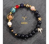 Universe Galaxy Eight Planets 12 Constellation Bracelets for Women Natural Stone Solar System Bracelets Libra Virgo Leo Jewelry