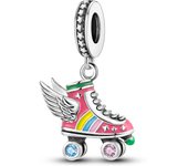 Pink Silver Plated Butterfly Flower Cat Girl Ballerina Shoe Charm Beads Fit Bracelet Necklace Pendant DIY Jewelry Making