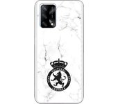 Funda original compatible con Oppo A74 4G - Cultural Leonesa Escudo negro y fondo marmol