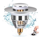 Desagüe de fregadero universal, tapón de drenaje mejorado, desagüe de fregadero extraíble, acelera el drenaje sin obstrucciones, adecuado para el baño