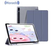 For Samsung Galaxy Tab S9 FE 11 Plus S9 S8 S7 Plus FE 12.4 in Case Transparent Back Tablet Cover For Tab S7 S8 11"Pencil Holder