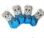 Dog Socks 4 Pack Cartoon Non-Slip Cat Puppy Shoes Print Foot Cover Pet Paw Protection for Small Dog Chihuahua Spitz Yorkie