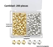 200PCS 6MM Star Gold/Silver Plated CCB Spacer Loose Beads DIY kit Box For Bracelet Necklace Earrings Jewelry Making Accessories