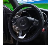 1 plaid PU embossed leather automotive supplies steering wheel cover without inner ring fits 14.5-15 inches