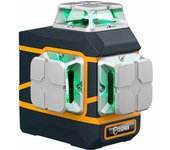 Nivel láser CIGMAN CM-801 3x360° con autonivelación, líneas cruzadas verdes 3D, IP54, con dos baterías recargables, control remoto y soporte magnético en forma de L