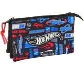 SAFTA  PORTATODO TRIPLE HOT WHEELS HOT WHEELS 3x22x12 Cms.