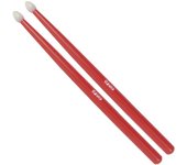 baquetas gonalca (par) tambor bola nylon duro ref.02081 rojo oscuro