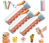 Molde para cubitos de hielo (2024), bandeja para cubitos de hielo, máquina para hacer cubitos de hielo, moldes para hielo con una sola mano, minimáquina portátil de 6 rejillas para bebidas heladas y jugos (1 unidad, verde)