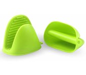 CHEFZOCO Manoplas Guantes Silicona para Horno, Guantes térmicos de Silicona, Mini Manoplas Horno, Manoplas para Airfryer, Manoplas para Barbacoa, Utensilios de Cocina, Silicona, 2 Unidades, Verde