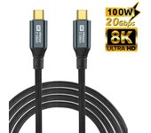 PD 100W USB Type C Cable for Macbook iPad iPhone 15 Pro Max USB 3.2 Type-C Gen2 20Gbps 8K @ 60Hz Video Data Cord for TV PC