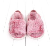 Soft Hair Style Infant Girl Slipper Sandals Breathable Baby Fur Shoes Simple Elastic Sandales Princess Baby Shoes