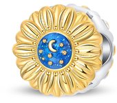 New In 925 Silver-Plated Art Flowers Oil Painting Charms Beads Pendant Fit Pandora Original Bracelets DIY Birthday Jewelry Gift