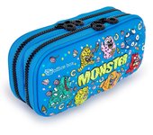 3D Magic - Estuche Escolar Doble con Cuerpo en Relieve. Monsters Azul