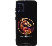 Funda original compatible con Samsung Galaxy A31 Negro con un diseño de Mortal Kombat Logo Fire