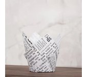 40/100/200Pcs Tulip Cupcake Liners, Muffin Cupcake Paper Wrappers with Gold Print, Baking Cup Holder for Wedding, Birthday