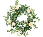 Silk Artificial Rose Vine Hanging Flowers for Wall Decoration Rattan Fake Plants Leaves Garland Romantic Wedding Home Decoration