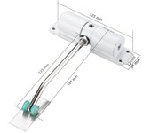 Automatic Door Closer Safety Spring Door Closer, Zinc Alloy Adjustable Closing Door Hinge Door Closer for Door Self Closing, Co