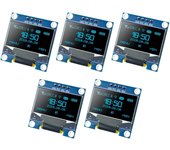 5 Pcs 0.96 Inch OLED I2C IIC Display Module 12864 128x64 Pixel SSD1306 Mini Self-Luminous OLED Screen Board for  Arduino Raspber