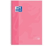Oxford, Cuaderno A4, cuadricula 5x5, tapa extradura, microperforado, libreta A4 Europeanbook 1, color rosa chicle