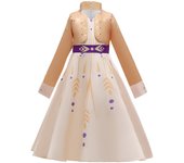 Girls Snow Queen 2 Royal Anna Costume Deluxe Princess Dress Frozen Role Playing Toddler Elsa 2 Elegant Frock Halloween Clothes