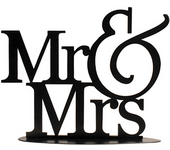 Topper Para Tarta Metalico - Mr & Mrs