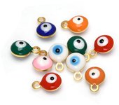 10/30/50pcs 6mm Enamel Evil Eye Beads Charm Stainless Steel DIY Craft  Charms Pendants for Jewelry Making DIY Bracelet Necklace