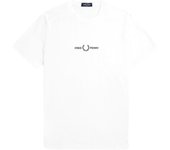 Camiseta Fred Perry Bordada Hombre Blanco