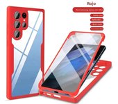 360 Full Screen Protection HD Transparency Phone Cover Case for Samsung S24 Ultra S23 Plus S22 S21 FE A55 A35 A25 A15 4G 5G