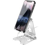 Soporte ajustable para teléfono, soporte de escritorio plegable de aluminio para teléfonos celulares y tabletas de 4 a 11 pulgadas