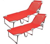Pack 2 tumbonas de playa plegables con respaldo reclinable 3 posiciones Aktive