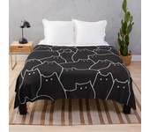 Black Cat Soft Throw Blanket Microplush Warm Blankets Lightweight Tufted Fuzzy Flannel Fleece Throws Blanket for Bed Sofa Couch