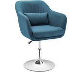 HOMCOM Butaca de Salón Giratoria 360° con Ruedas Silla de Oficina Cocina Peluquería con Altura Ajustable Respaldo Envolvente Reposabrazos y Cojín 60x60x79-91 cm