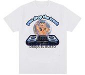 You drop the treat I drop the beat Funny Cat DJ Print Crew Neck T-shirt Casual Loose Short Sleeve Fashion Women's Clothing