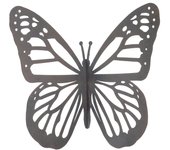 ORIGEN Home Decor Adorno Pared Mariposa Apliques Metal | Aplique Metal Gris - 12x25x25cm 31556