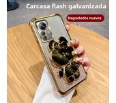 Luxury Glitter Mirror Bunny Holder Phone Case for Xiaomi 13 14 15 Pro 14T 13T Pro 12 T S X 5G TPU Plating Protector Back Cover