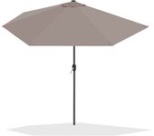 Acomoda Textil – Sombrilla de Jardín Media Luna con Forro Anti UV. Parasol de Aluminio con Manivela, Toldo Semicircular de 135x270 cm para Terraza, Jardín y Patio.