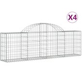 vidaXL Cestas de gaviones 4 uds forma de arco hierro Dimensiones 200 x 30 x 60/80 cm,  200 x 30 x 140/160 cm,  200 x 30 x 180/200 cm y mas