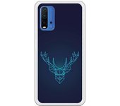 Funda compatible con Xiaomi Redmi 9T/Pocophone M3 - Be Unique Funda Gel reno azul geométrico